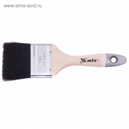 Кисть плоская, натуральная черная щетина, дер. ручка  2,5"/82636