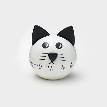 Таймер механический «Котёнок», кухонный, белый/3788582