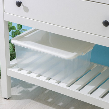 Контейнер для хранения с крышкой Porter, 14 л, 42,5×31,5×17,5 см, цвет слоновая кость/4407564