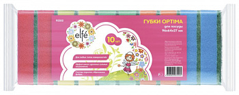 Губки для посуды Optima, 96*64*27 мм, 10шт. ТМ Elfe /923525