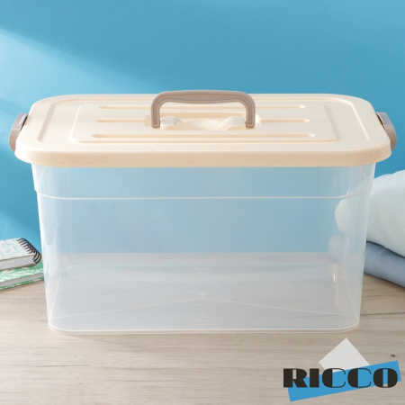 Контейнер для хранения с крышкой RICCO, 15 л, 41,5×27×22 см, цвет бежевый/9071192