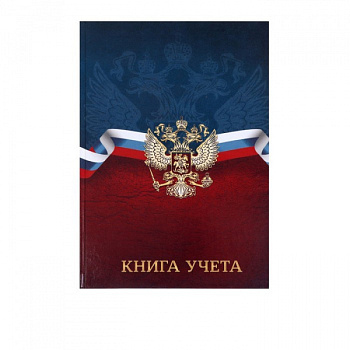 Книга учета, 96 листов, обложка картон 7БЦ, блок ГАЗЕТНЫЙ, клетка, РФ, сине-красный /7822578
