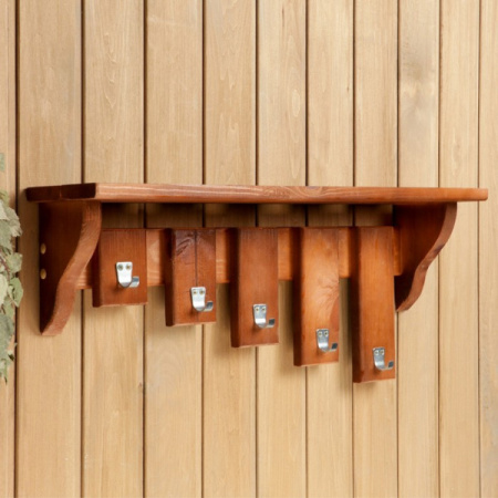 Полка-вешалка "Ступенька", морёная, ХВОЯ, 63х26х13см   3330070