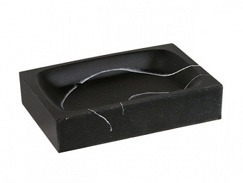 Мыльница MARBLE, черная, PERFECTO LINEA (Материал: НАТУРАЛЬНЫЙ КАМЕНЬ, полирезин) (35-000014)