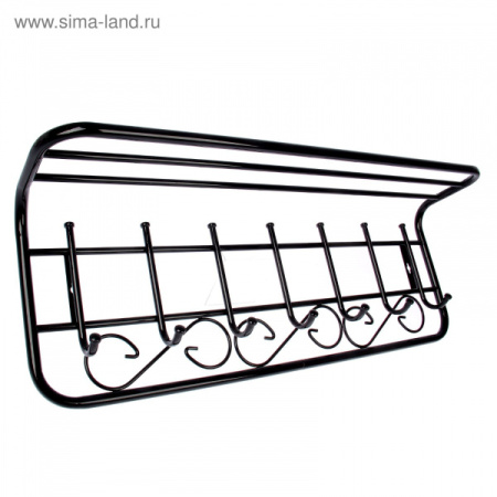 Вешалка "Ажур с полкой 80см" черный квадрат /3648162