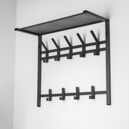 Вешалка с полкой 2-х ярусная «Торонто 22», 67×27×58,5 см, цвет графит /9598740