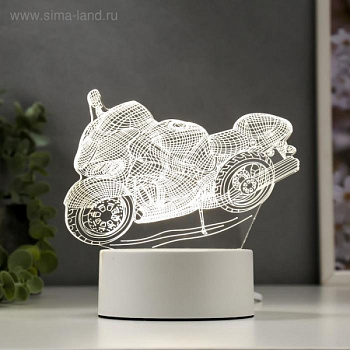 Светильник "Гоночный мотоцикл" LED белый от сети 9,5х16х14 см/3590502
