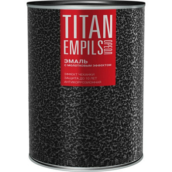 Эмаль с молотковым эффектом алкидно-стирольная ОРЕОЛ TITAN чёрная 0.8 кг