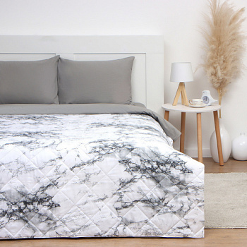 Покрывало LoveLife евро White marble, 200*210±5см, микрофайбер, 100% п/э /10205645