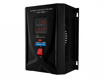 Стабилизатор напряжения Solaris VSC-1000 (1000 В*А; 130-260 В; 2 розетки; настенный монтаж)