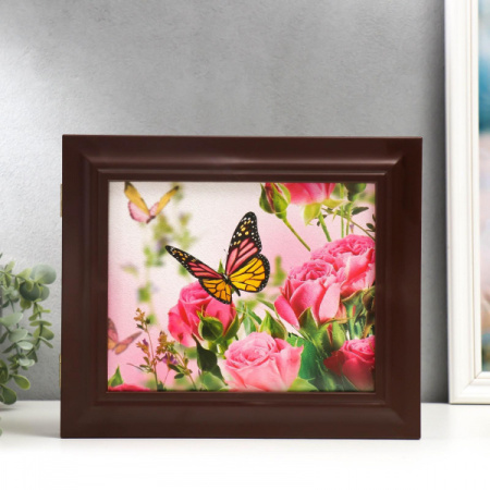 Ключница "Бабочка в цветах" Орех 26х31х4,5 см МИКС/3838310