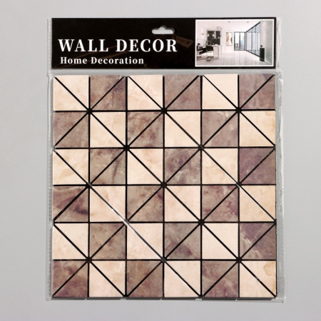 Панель самоклеящаяся ПВХ «Треугольники», мягкая, 300×300 мм, цвет корич. 9933259