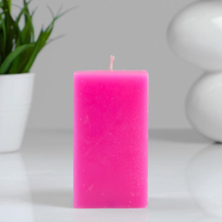 Свеча-квадрат, 5,6×5,6×10 см, 15 ч, фуксия/4205684