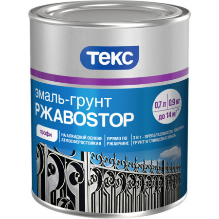 Грунт-эмаль РжавоStop Профи серебряная 0,9кг.