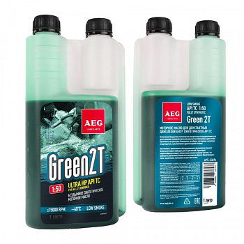 Масло для двухтактных двигателей синтетическое GreenHP 2T API TC 1л дозатор AEG Lubricants 33696