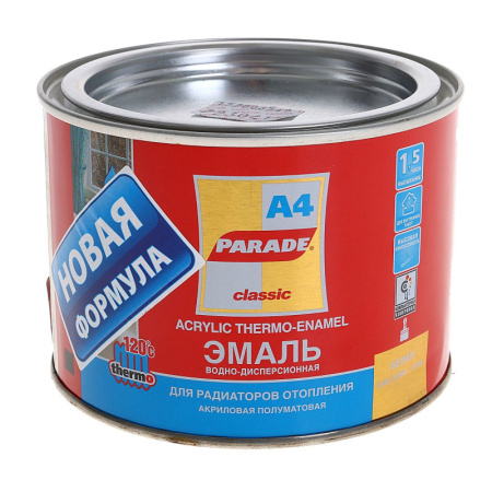 Эмаль PARADE A4 termo acryl Белая полуматовая 0,45л