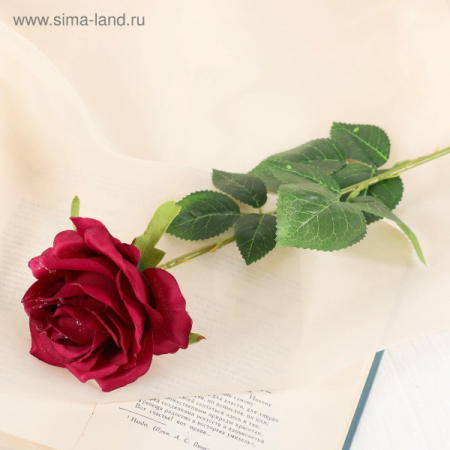 Цветы искусственные Роза капля 55см бордо 940615