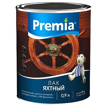 Лак яхтный матовый 0,9л Premia