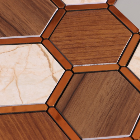 Панель самоклеящаяся ПВХ «Мозаика соты», 300×300 мм, цвет корич. 9933247