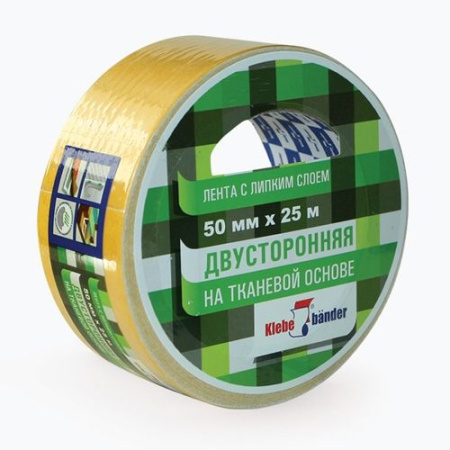 Двусторонняя тканевая лента, 50мм*25м, в и/у, Klebebänder/KPV525T