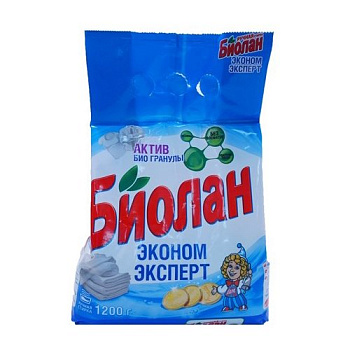 Стиральный порошок БИОЛАН для ручной стирки 1,2кг. Эконом Эксперт 723-4