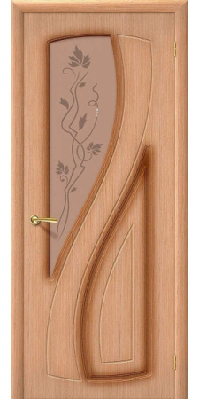 Дверь Лагуна шпон стекло золотой дуб 700х2000