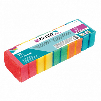Губки для посуды Optima MAXI, 98 x 65 x 31 мм, 10 шт., Home Palisad/923545
