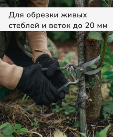 Секатор плоскостной, 8" (20 см), с металлическими ручками, Greengo /3808471