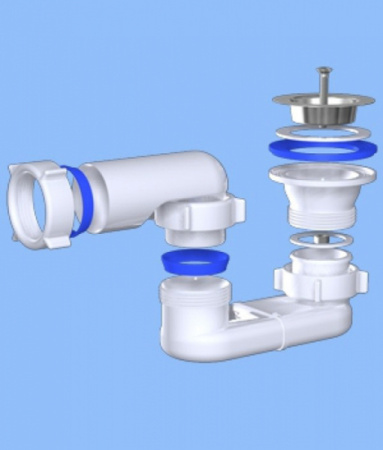 Сифон для душевого поддона 1 1/2*40 плоский ANI Е010 АНИ ПЛАСТ