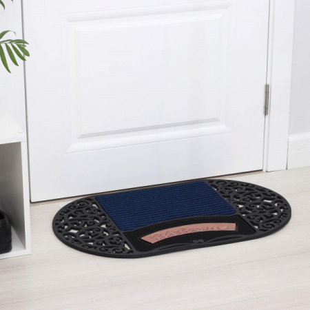 Коврик придверный "Welcome" овал, цвет МИКС/813505