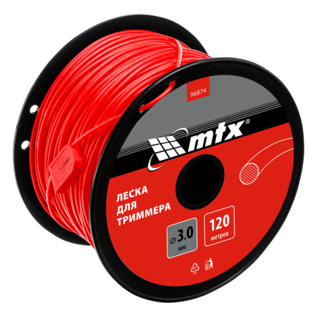 Леска для триммера круглая 3,0 мм х 120 м, на катушке MTX/96874