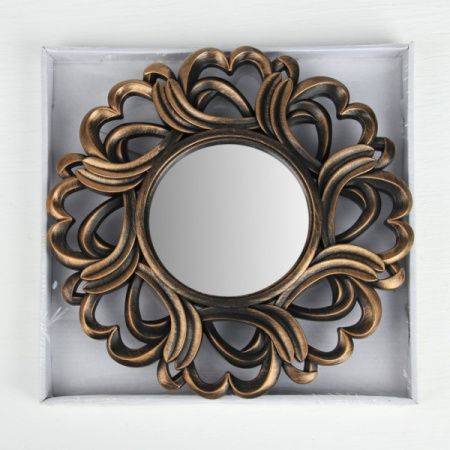 Зеркало настенное «Сердце», d зеркальной поверхности – 11 см, цвет «состаренное золото»/3524734