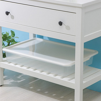 Контейнер для хранения с крышкой Porter, 18 л, 66×42×12 см, цвет слоновая кость/4407565