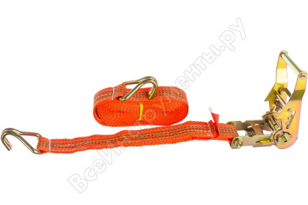 Ремень багажный с крюками, 5х0,038м, храповый механизм/54370