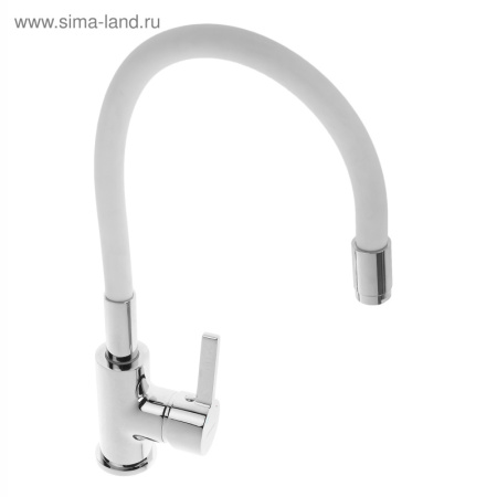 Смеситель для кухни с силик изл, (белый) латунь, Accoona A9890G