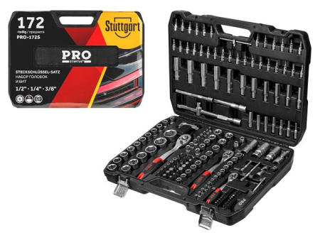 Набор головок и бит 172пр. 1/4",3/8",1/2" PRO STARTUL STUTTGART (PRO-172S)