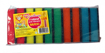 Губки для посуды Домовенок макси 10шт.