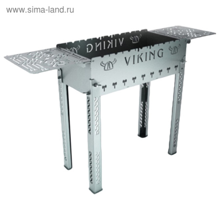 Мангал VikinG, с подвесной полкой, кронштейном для кочерги и крышкой, 74 х 34 х 21 см /3392128