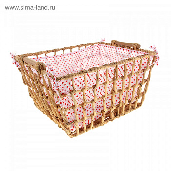Корзина с тканевой вставкой "Крупная клетка"/849861