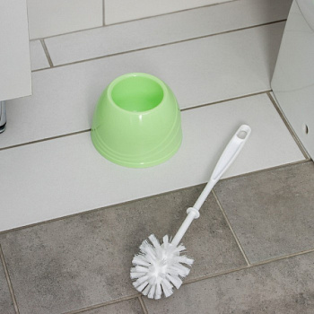 Ёршик для унитаза с подставкой BEROSSI Aqua, 13×13×36 см, цвет салатовый /1089902