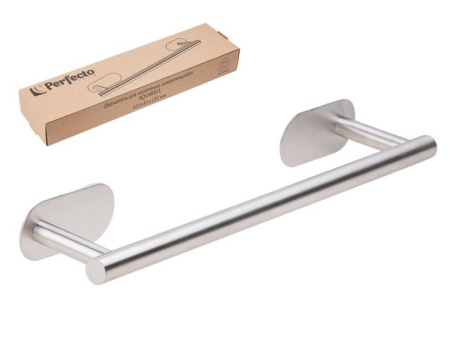 Держатель для полотенца самоклеящийся AQUARIUS, нержавеющая сталь, PERFECTO LINEA (35-041000)