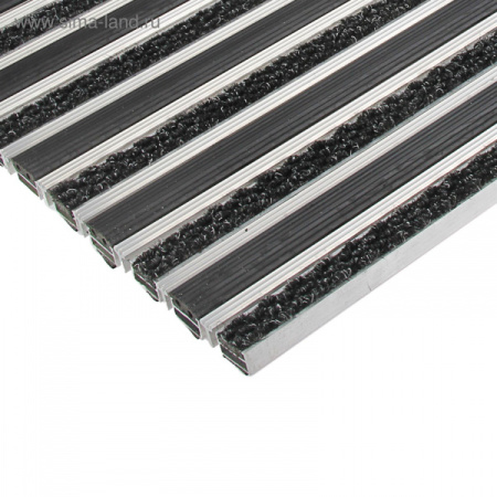 Коврик комбинированный с шумоизоляцией, резина, скребок, ворс, 60х40см   1641211