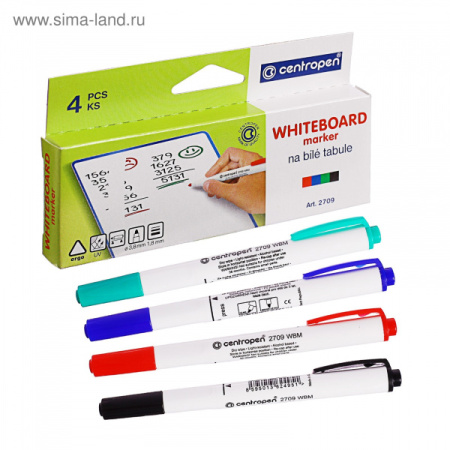 Набор маркеров для досок CENTROPEN BOARD 1,8мм 4шт. /031815