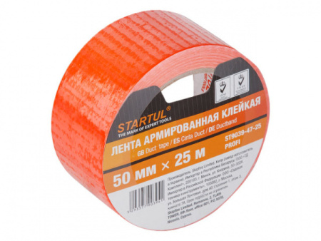 Лента армированная клейкая 50ммх25м оранжевая STARTUL PROFI/ST9039-47-25