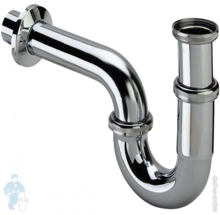 Сифон для умывальника без выпуска, U-форма, 1 1/4" 32мм, хром. латунь, Viega (305611) 