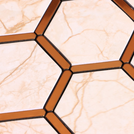 Панель самоклеящаяся ПВХ «Мозаика соты», 300×300 мм, цвет светлый 9933246