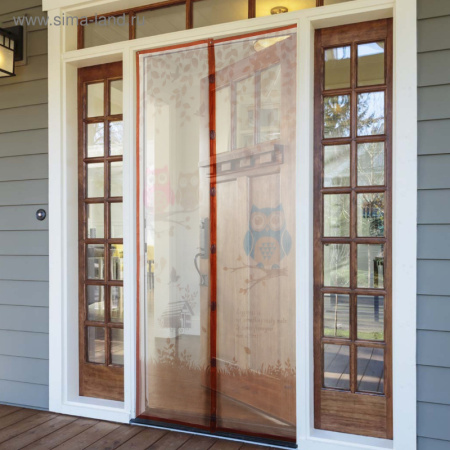 Сетка антимоскитная на магнитах «Совушки на ветке», 90×210 см, цвет коричневый/4597742