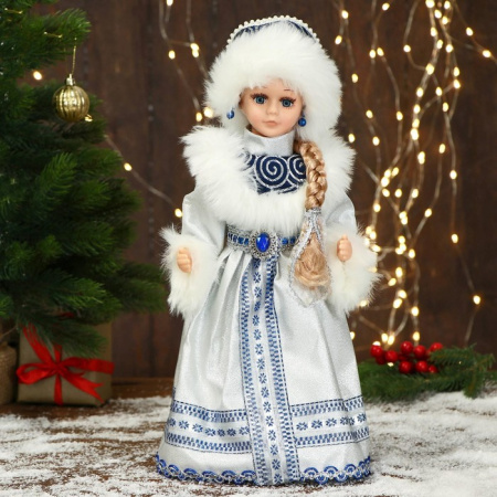 Снегурочка "В шубке с узорами" двигается, 19х40 см /6939402