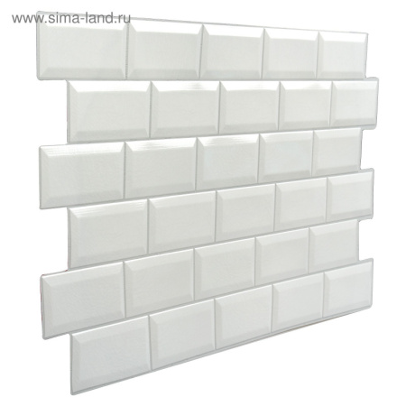 Панель ПВХ плитка Кабанчики белая 485х960/3413970