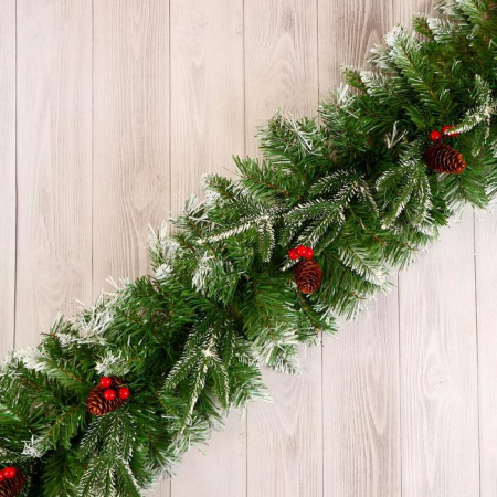 Гирлянда елочная зимний шик 270 см, 220 веток, d-25 см, ветка 12,5х5 см /185449